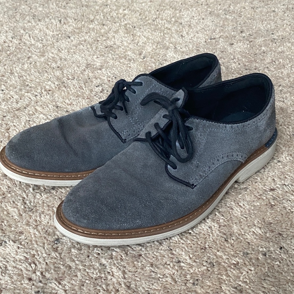 Cole Haan gray suede oxfords